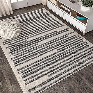 JONATHAN Y Khalil Modern Berber Stripe Cream/Black Indoor Area Rug, 8x10...